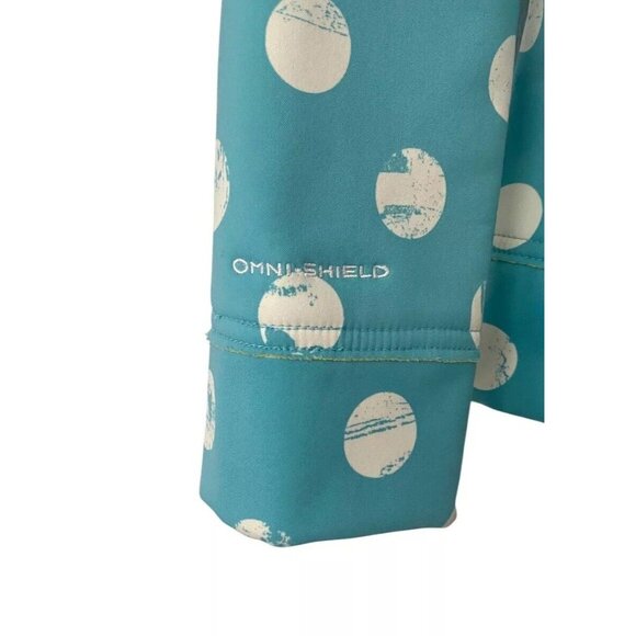 Columbia Youth Girls Polka Dot Full Zip Fleece Lined Blue Jacket Size 18 / 20 - Picture 5 of 10